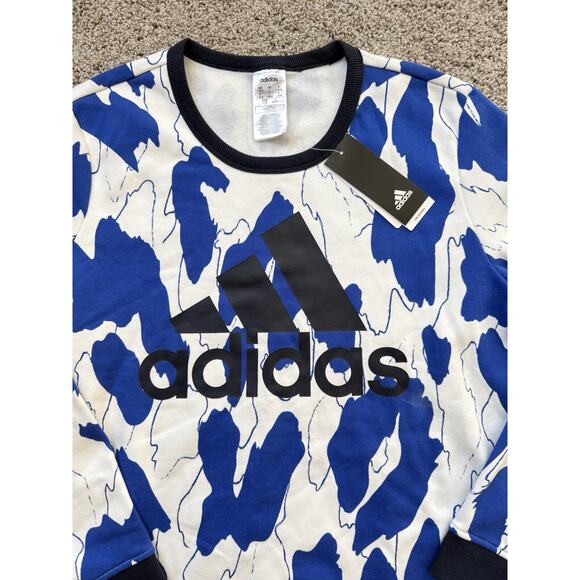 Adidas x Zoe Saldana Womens Blue Abstract Crew Sweatshirt Size L NWT - Picture 3 of 6